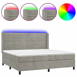 Sommier à lattes,Cadre à lattes de lit pour Adulte matelas et LED Gris clair 200x200 cm -MN82363