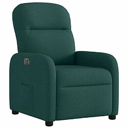 Avis vidaXL Fauteuil inclinable électrique Vert foncé Tissu