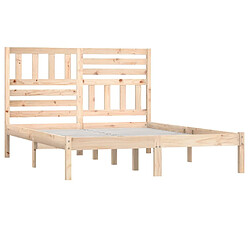 Avis Maison Chic Lit adulte - Lit simple Cadre de lit,Structure du lit Contemporain Bois de pin massif 140x190 cm -MN82855