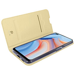 Housse Oppo Reno 4 Porte-carte Fonction Support Dux Ducis doré pas cher