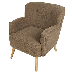 Beliani Fauteuil TUMBA Bouclé Marron pas cher