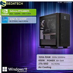 Sedatech Workstation ATX • Intel i5-12400F • RTX4060Ti • 32Go RAM • 2To SSD M.2 • Windows 11