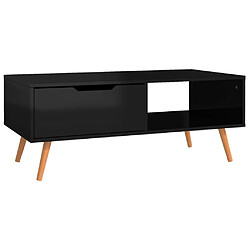 Acheter Maison Chic Tabls basse,Table Console pour salon Noir brillant 100x49,5x43 cm Aggloméré -MN64400