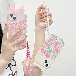 GUPBOO Étui pour iPhone11ProMax Peinture à l'huile tulipe chaîne de boîtier de téléphone portable de style japonais et coréen