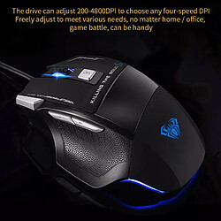 Acheter AULA S12 Souris gamer 7 boutons programmables & macro, 4800 DPI, optique, filaire USB, rétroéclairage LED