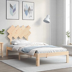 Maison Chic Cadre/structure de lit avec tête de lit pour adulte - Lit Moderne Chambre simple bois massif -MN16621