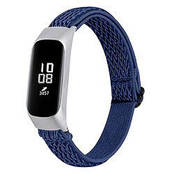 Bracelet en nylon élastique réglable tressée bleu nuit pour votre Samsung Galaxy Fit-e R375