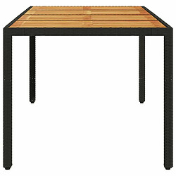 Maison Chic Table de jardin | Table d'extérieur et dessus en bois d'acacia noir résine tressée -GKD46340 pas cher