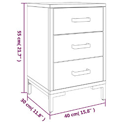 vidaXL Tables de chevet 2 pcs 40x30x55 cm Bois de pin massif pas cher