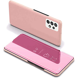 Coque Etui Rabat Miroir Rose pour Samsung A72 5G/4G + 2 Verres Trempes Little Boutik®