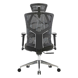 Decoshop26 Fauteuil de bureau support lombaire ergonomique dossier haut accoudoirs en maille noir 04_0006220 pas cher