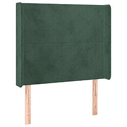 vidaXL Tête de lit avec oreilles Vert foncé 103x16x118/128 cm Velours