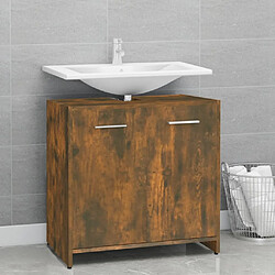 Maison Chic Armoire de bain,Meuble de rangement de salle de bain,Meuble haut Chêne fumé 60x33x60 cm Bois d'ingénierie -GKD979531