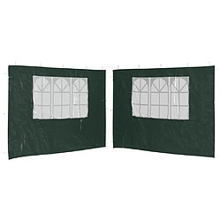 vidaXL Paroi de tente de réception 2 pcs avec fenêtre PE Vert