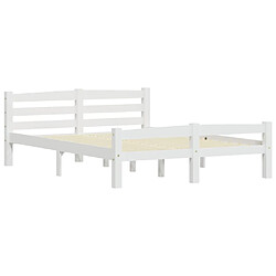 Maison Chic Lit adulte - Lit simple Cadre de lit,Structure du lit Contemporain Blanc Bois de pin massif 120x200 cm -MN46806