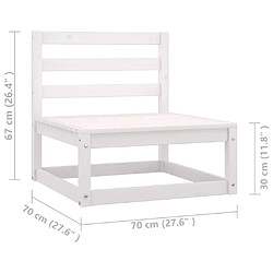 VIDAXL Salon de jardin 2 pcs - Blanc pas cher