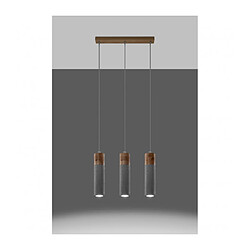 Avis Luminaire Center Suspension Zane Bar Bois,béton Bois gris,naturel 3 ampoules 120cm