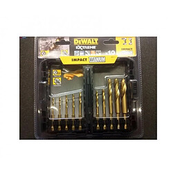 Dewalt DT50050-QZ Coffret plastique de 10 forets métal HSS-Tin pour visseuses à chocs