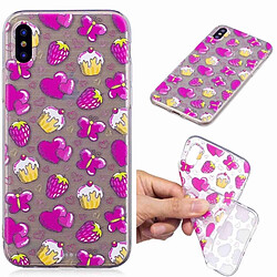 Wewoo Coque Fashion Étui de protection en TPU peint pour iPhone XS Max motif de gâteau à la fraise