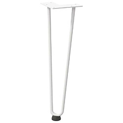 Avis vidaXL Pieds de table en forme d'épingle à cheveux 4 pcs blanc 42 cm