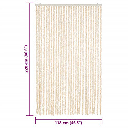 vidaXL Rideau anti-mouches beige et blanc 118x220 cm chenille pas cher