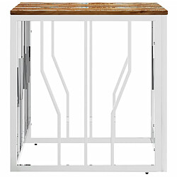 Avis Maison Chic Tabls basse,Table Console pour salon argenté acier inoxydable/bois massif récupération -MN98687