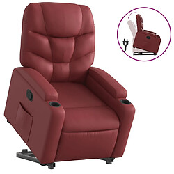 Maison Chic Fauteuil Relax pour salon, Fauteuil inclinable Rouge bordeaux Similicuir -GKD11639