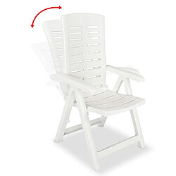 Maison Chic Lot de 6 Chaises inclinables de jardin - Fauteuil d'extérieur Plastique Blanc -MN29058