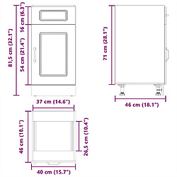 vidaXL Armoire de cuisine Kalmar blanc bois d'ingénierie pas cher