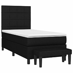 Avis Maison Chic Lit Adulte - Lit simple Lit à sommier tapissier et matelas moelleux - Meuble de Chambre - Noir 80x200 cm Tissu -MN86768