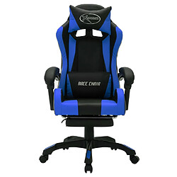 Avis vidaXL Fauteuil de jeux vidéo avec LED RVB Bleu et noir Similicuir