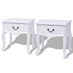 Maison Chic Lot de 2 Tables de chevet - Tables de Nuit MDF Blanc