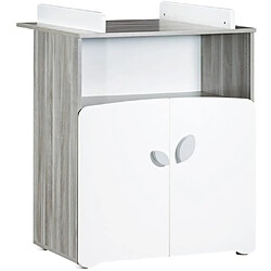 Avis Baby Price Chambre bébé duo Leaf: lit 120x60, commode a langer - Babyprice - Blanc