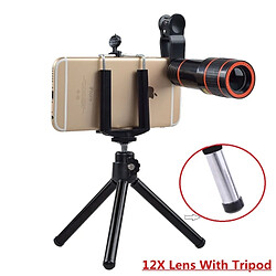 Wewoo Objectif pour iPhone trépied et pince, Téléobjectif 12x Universel + 198 degrés Fisheye + Macro 15X + 0,63X Grand angle avec support iPhone, Galaxy, Huawei, Xiaomi, LG, HTC autres téléphones intelligents pas cher