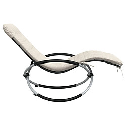 Acheter vidaXL Chaise longue géométrique avec coussin noir et gris acier