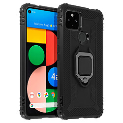 Avizar Coque Google Pixel 4A 5G Flexible Antichoc Bague Métallique Support Vidéo noir