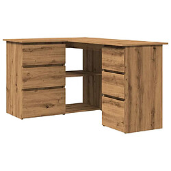 vidaXL Bureau d'angle chêne artisanal 145x100x76 cm bois d'ingénierie