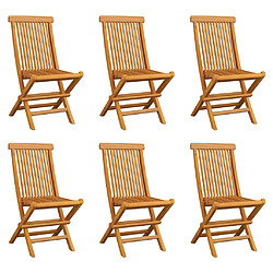 Maison Chic Lot de 6 Chaises pliables de jardin - Fauteuil d'extérieur Bois de teck solide -MN47176