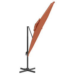 Avis vidaXL Parasol cantilever à double toit Terre cuite 400x300 cm