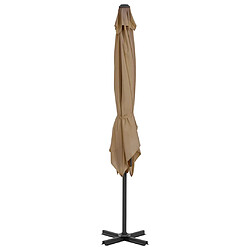 Helloshop26 Parasol d'extérieur avec base portable 2,5 x 2,5 cm taupe 02_0008059