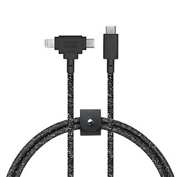 NATIVE UNION Câble Eco Belt USB-C vers USB-C/Lightning - 1.8m Cosmo Noir