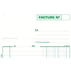 Cahier de facture Manifold Exacompta autocopiant 14,8 x 21 cm 50 pages double exemplaires