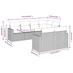 Acheter vidaXL Salon de jardin avec coussins 7 pcs gris résine tressée