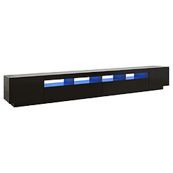 Maison Chic Meubles TV avec lumières LED - Banc TV pour salon Noir 300x35x40 cm -MN85657