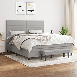 Maison Chic Lit Adulte - Lit simple Lit à sommier tapissier avec matelas moelleux - Meuble de Chambre - Gris clair 160x200cm Tissu -MN89580