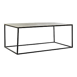 Pegane Table basse en aluminium et métal coloris gris / noir - longueur 111 x profondeur 61 x hauteur 46 cm