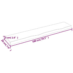 vidaXL Étagère murale marron foncé 100x20x4cm bois chêne massif traité pas cher