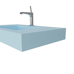 Kiamami Valentina LAVABO HPL 80 CM BLEU CIEL AVEC CUVETTE CENTRALE