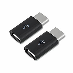 2 Adaptateur Micro USB vers USB C - Connecteur Micro USB Femelle vers USB type C Mâle pour phone Tab - Visiodirect -