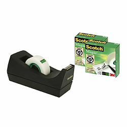 3M Dévidoir avec 3 rouleaux de ruban adhésif Scotch Magic 19 mm x 33 m (Noir)